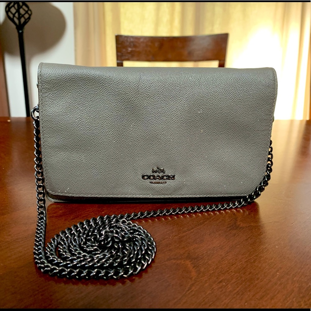 Coach Hayden leather crossbody with gunmetal chain